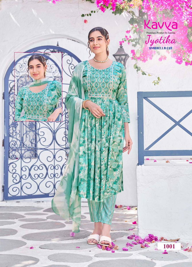 Jyotika Vol 1 By Kavya Alia Cut Printed Kurti With Bottom Dupatta Wholesale Shop In Surat